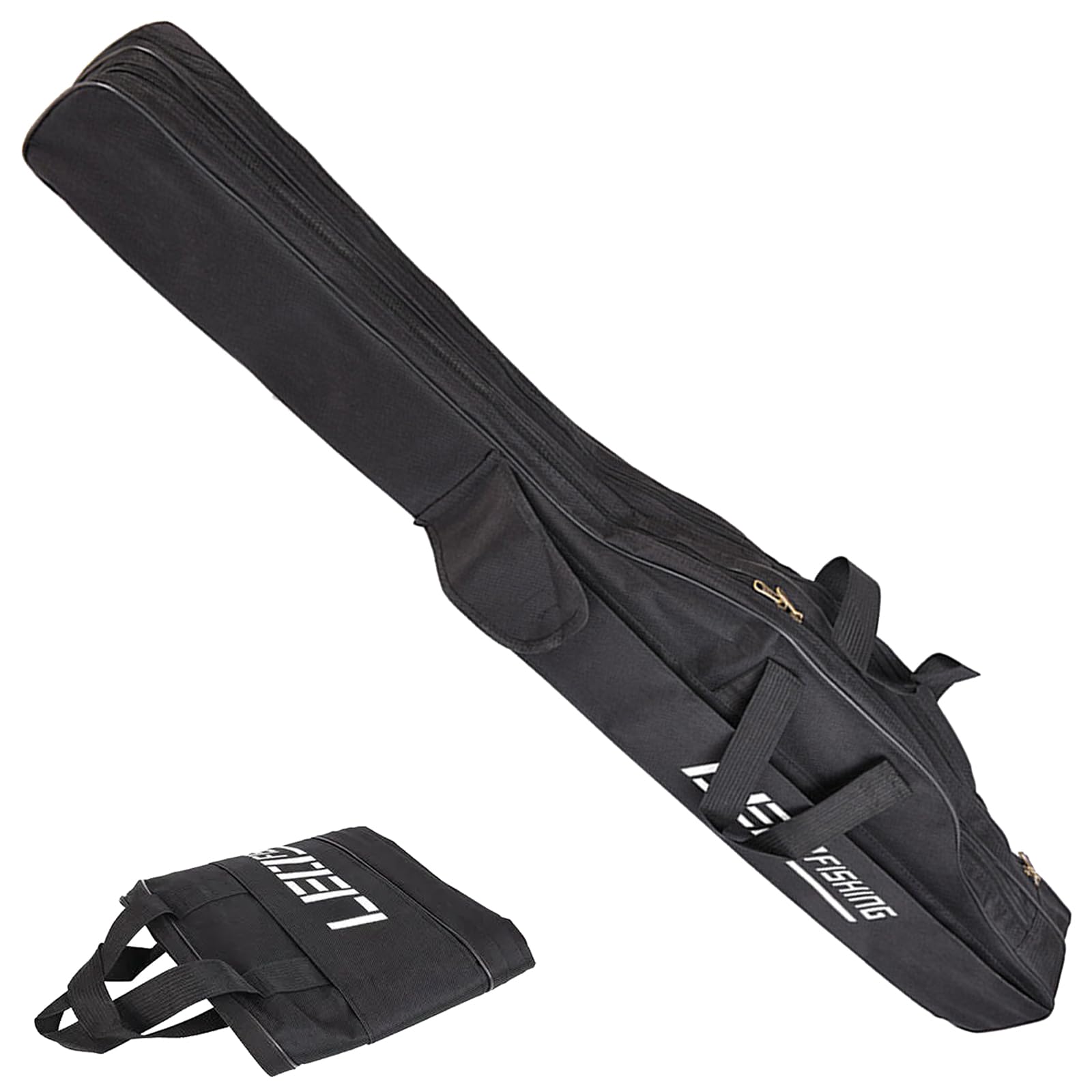 Bolsa De Pesca, Bolsas De Caña De Pescar 3 Capas, 150cm Plegable, Accesorios Para Equipo De Pesca(Negro)