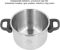 Vista 3 de Olla a presión eléctrica de 6 litros, estufa de acero inoxidable de 2 capas, olla a presión multifunción con mango plegable para cocción lenta