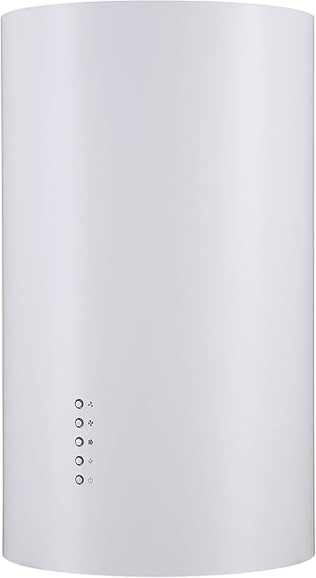 Cookology HICYL351WH 35cm Cooker Recirculating Hood Kitchen Island Extractor Fan, Ceiling Mountable, 3 Speed Settings 750m3/hour with LED Light - in White