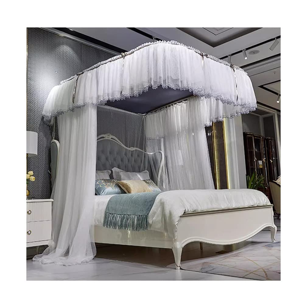 Moustiquaire lit de Princesse blanche pour chambre romantique 200x220