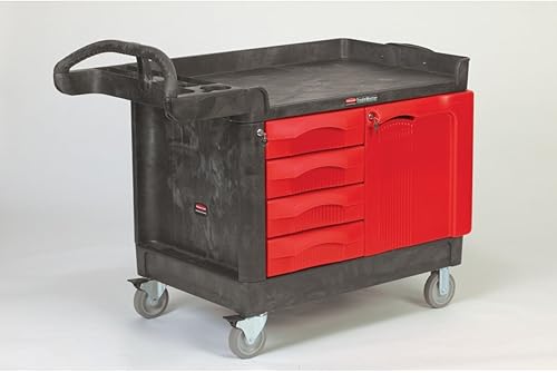 Miniatura 9 de Rubbermaid Commercial Products Trademaster - Centro de trabajo móvil de 4 cajones con gabinete, 49 pulgadas de largo x 27 pulgadas de ancho x 28