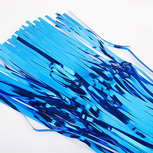2 Pack 3Ft X 8Ft Royal Blue Foil Fringe Backdrop Metallic Tinsel Door Window Curtain Party Photo Booth Props For Birthday Bachelorette Wedding Graduation Christmas Holiday Prom Decorations #TOP4