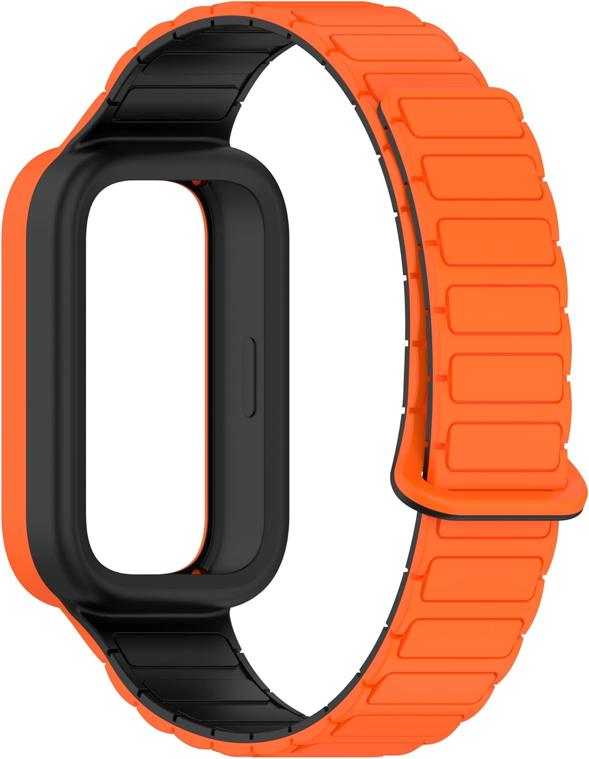 BabyValley Compatible with Xiaomi Smart Band 9 Active Strap for Men and Women,Adjuseable Magnetic Sport Silicone Replacement Strap for Xiaomi Smart Band 9 Active Smartwatch Black&Orange image 7 of 7 B0DQ574CMT