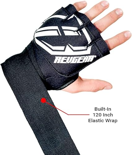 Miniatura 4 de Revgear Envolturas de mano de gel Pro de alto rendimiento de neopreno  Uso debajo de un guante de boxeo o MMA  Muñequera elástica de 120 pulgadas