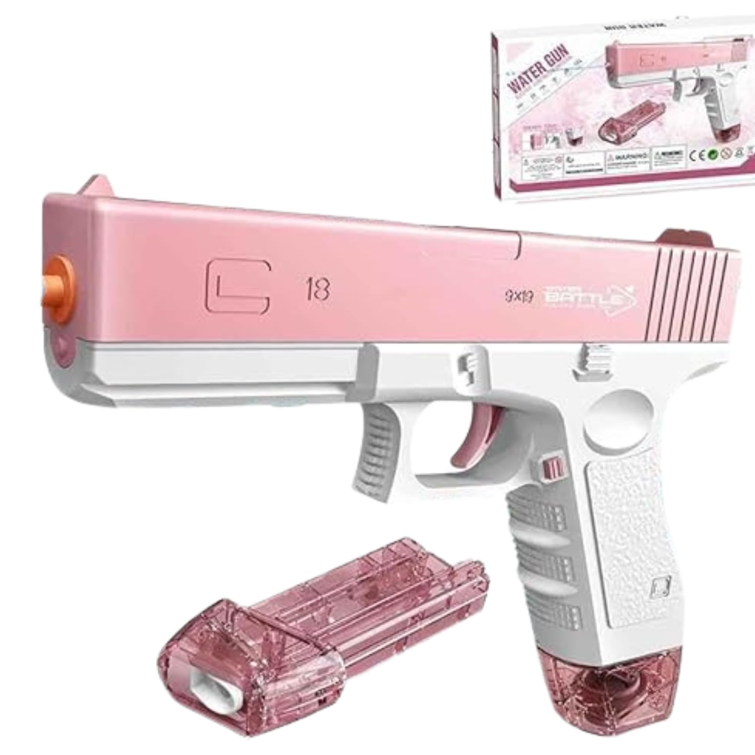 Pink Medium Electric Water Gun Pistol for Kids and Adults, Pink High Pressure Squirt Gun, Summer Pool Beach Outdoor Toy, Easy Fill High Shooting Speed for Holi Fstival