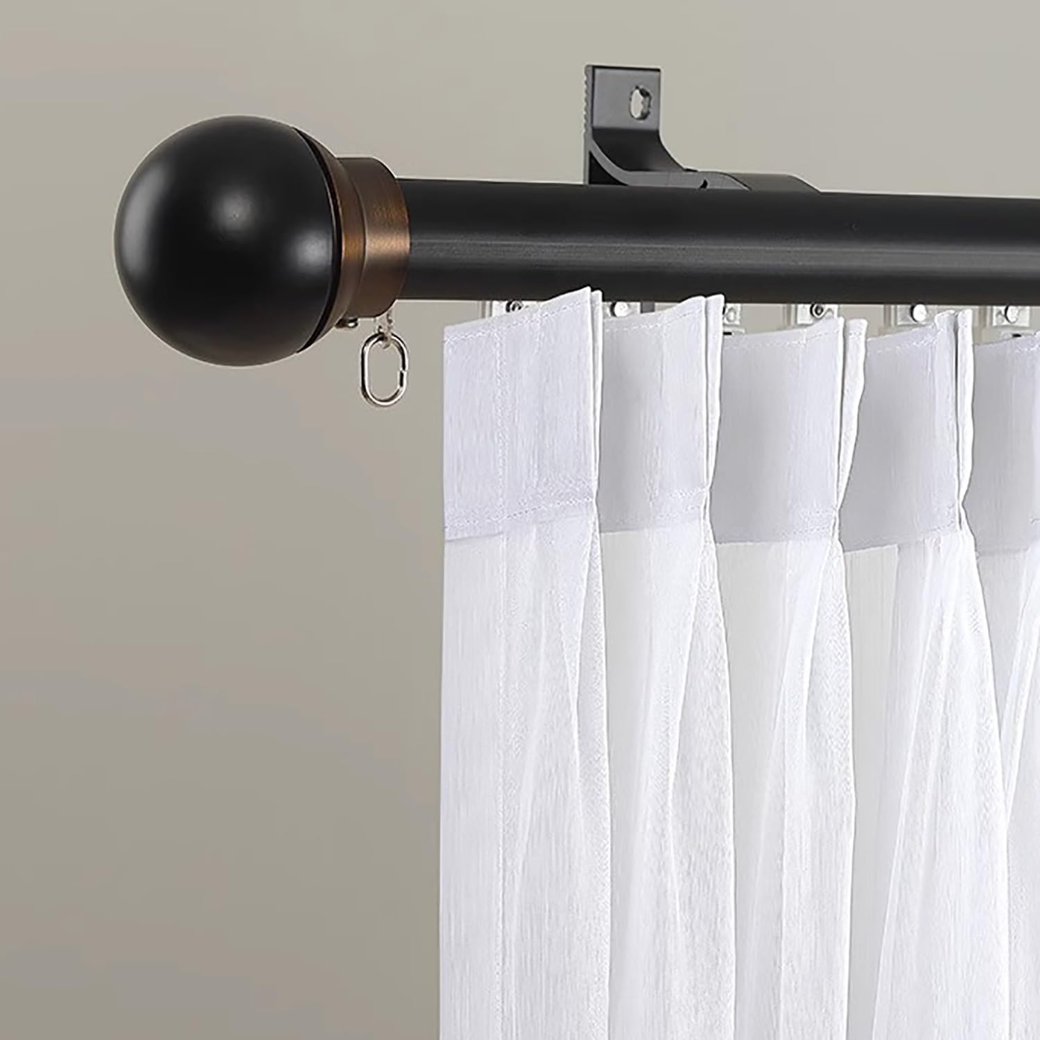 Traverse Curtain Rod Double Curtain Track System - 13.1ft Wall Mounted  Aluminum Rail With Silent Rollers Ceiling Mount Curtain Rod, image size:1500x1500
