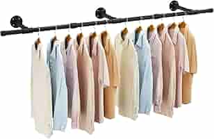 Appendiabiti A Parete Industriale 156cm - Barra In Metallo Con Portata 50kg, Nero - Foto 5