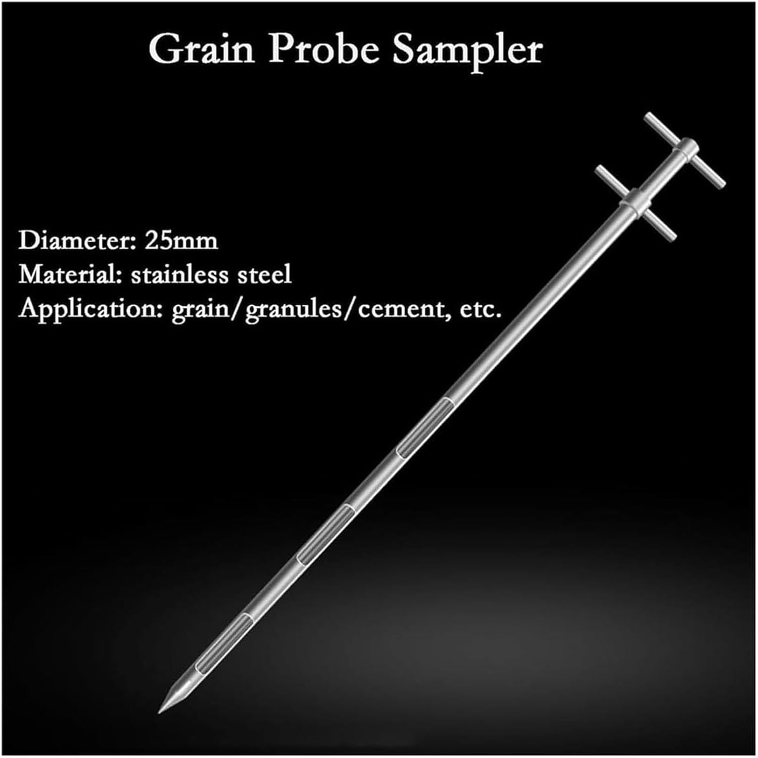 Grain Probe Sampler, Stainless Steel Solid Sampling Probe, Efficient Fertilizer Sampling Tool, Save Time & Effort for Accurate Testing
