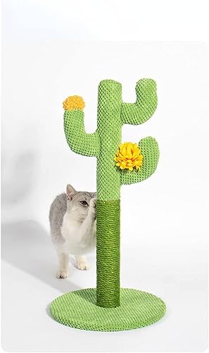 Miniatura 5 de Poste rascador para gatos estilo cactus mexicano, rascador de cactus de 23 pulgadas de alto con cuerda de sisal natural, poste rascador vertical