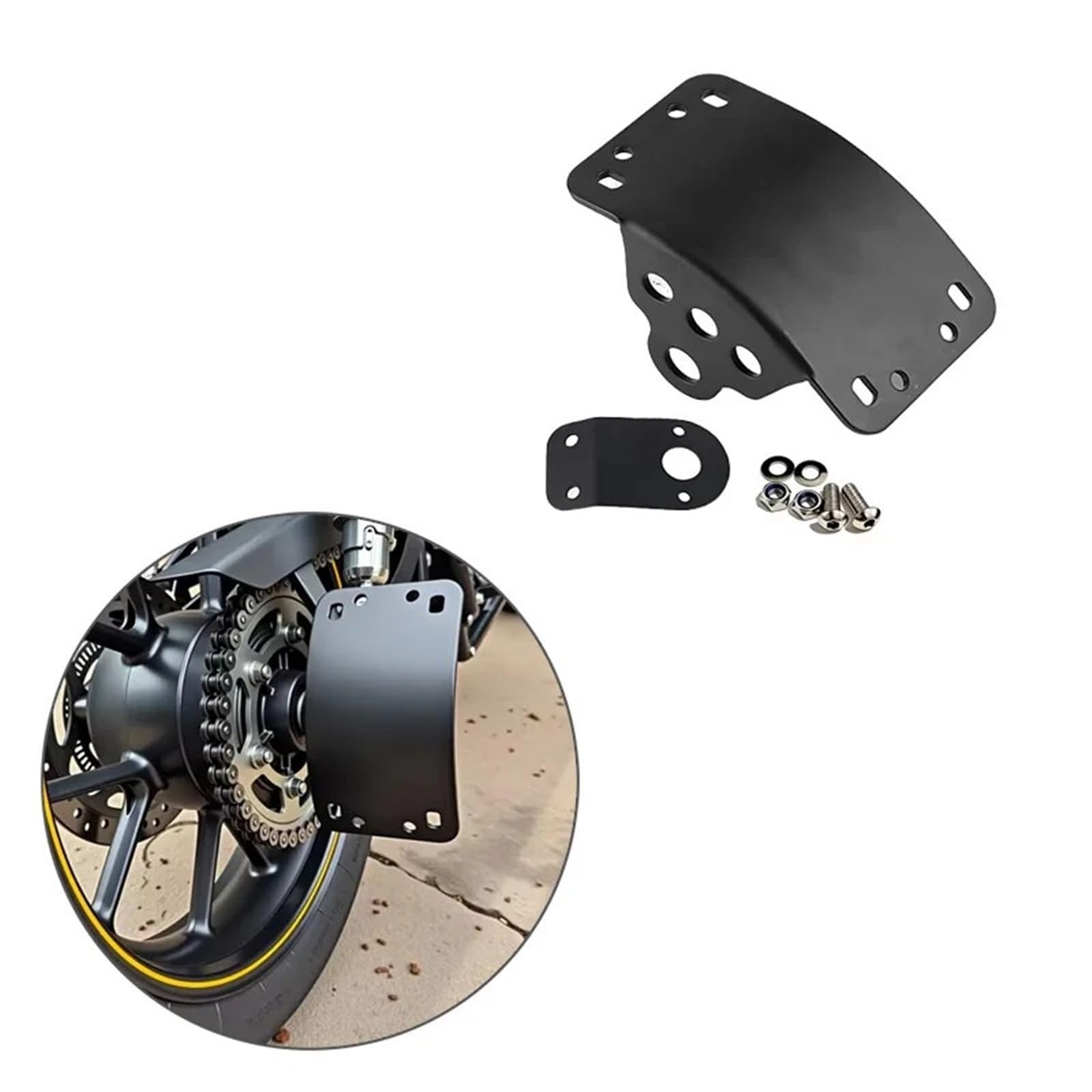 Ramki do tablic rejestracyjnych Pasuje do Bobber Sportster czarna stal solidna zakrzywiona mocowanie boczne zestaw wsporników tablicy rejestracyjnej do osi 3/4 "i 1"(Matte black-0.75inch)
