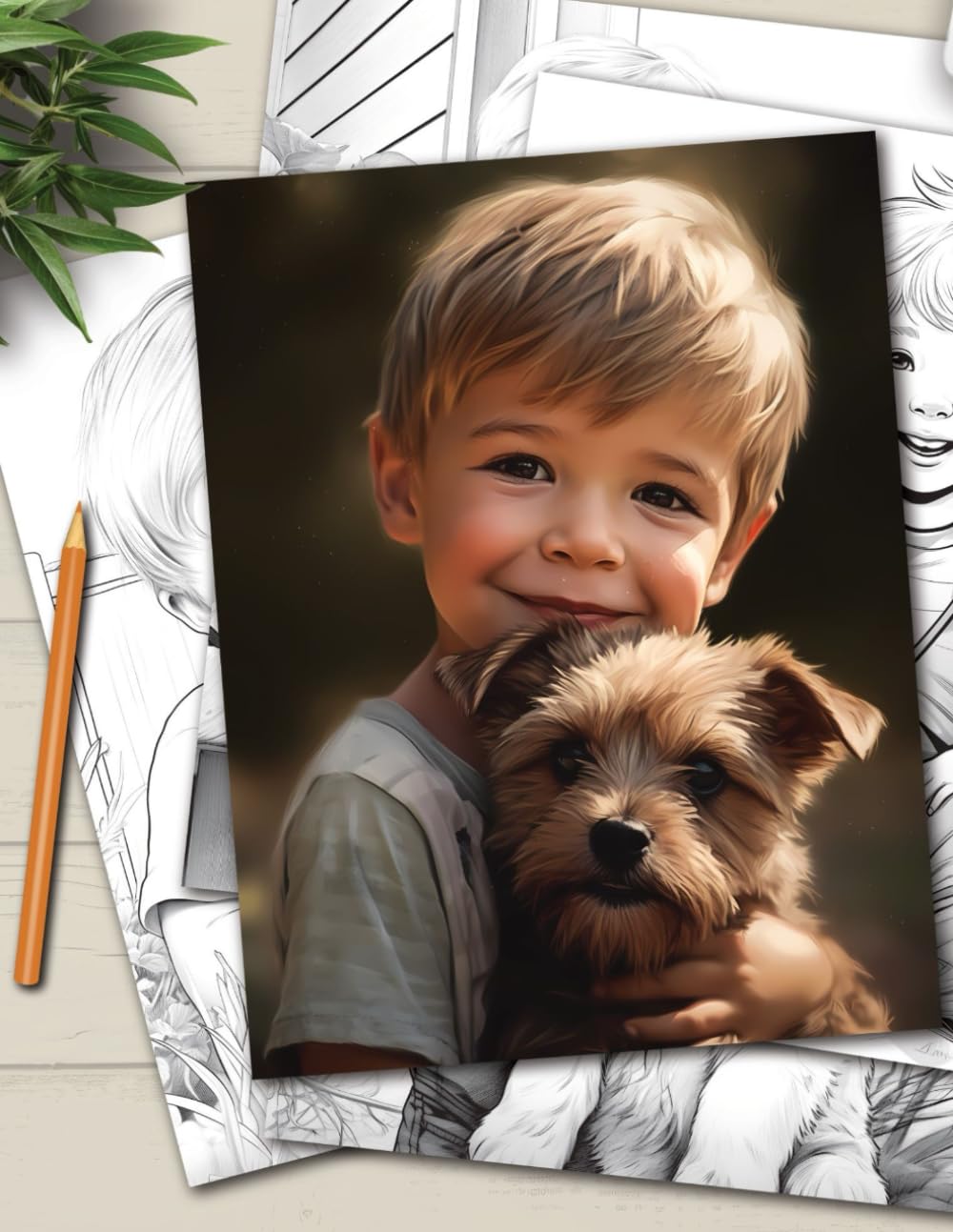 Boy with Dogs: A 25-Page Kids &Adult Coloring Book Boy with Dogs For All Skill Levels – Beginner-friendly yet detailed enough to challenge experienced colorists Activity Books