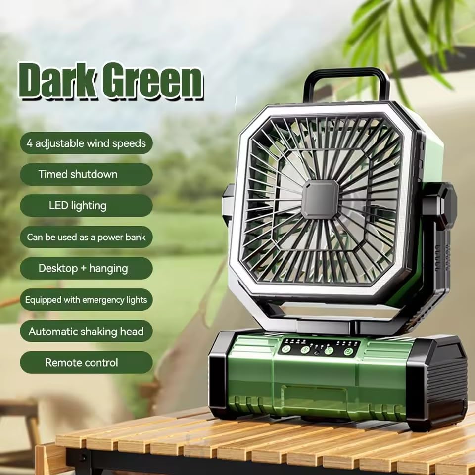 Ventilateur de camping avec télécommande ventilateur portable rechargeable USB 4 vitesses - 3