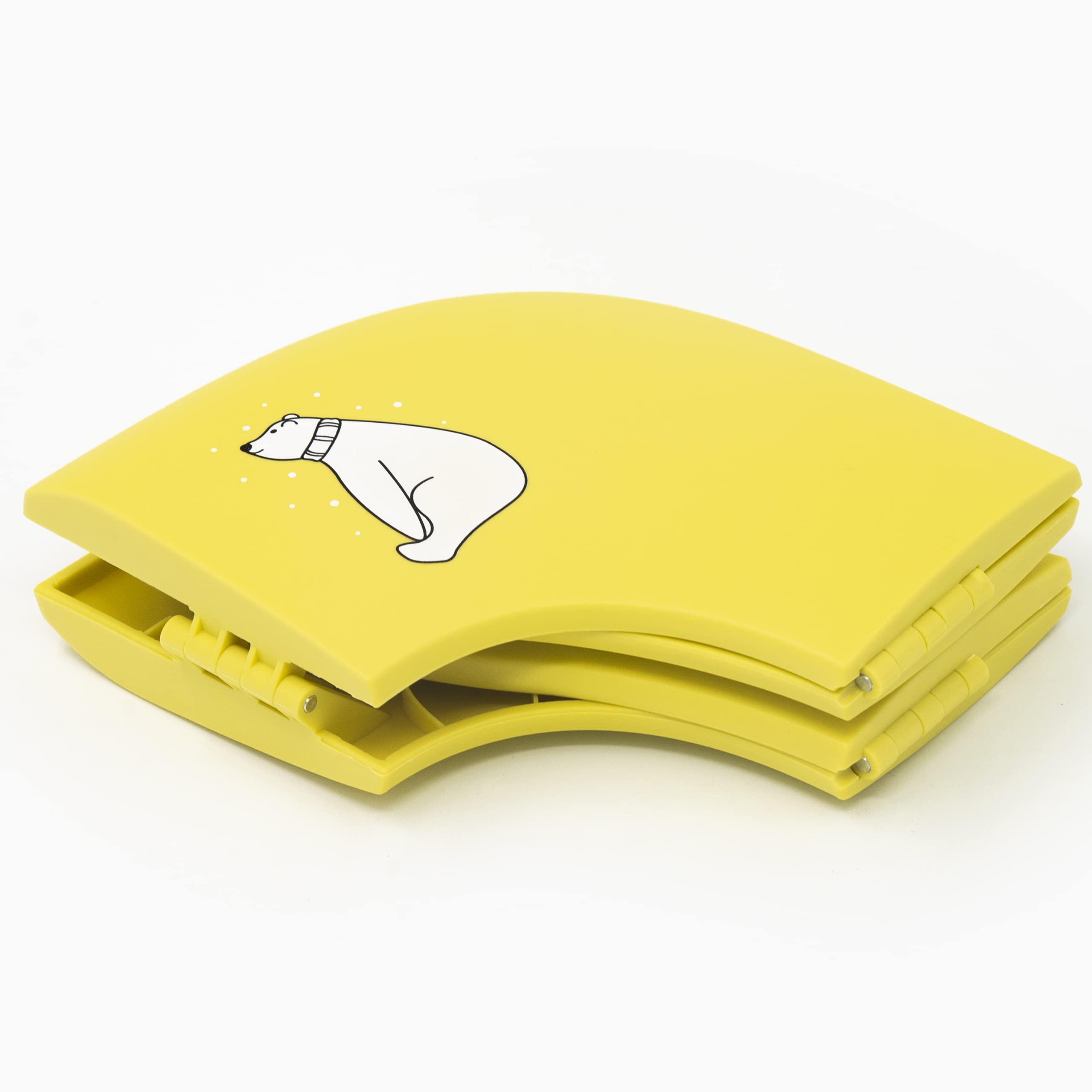 Pejoye Vasino da viaggio pieghevole per bambini e bambine, con ventose antiscivolo, con borsa da viaggio, colore: giallo