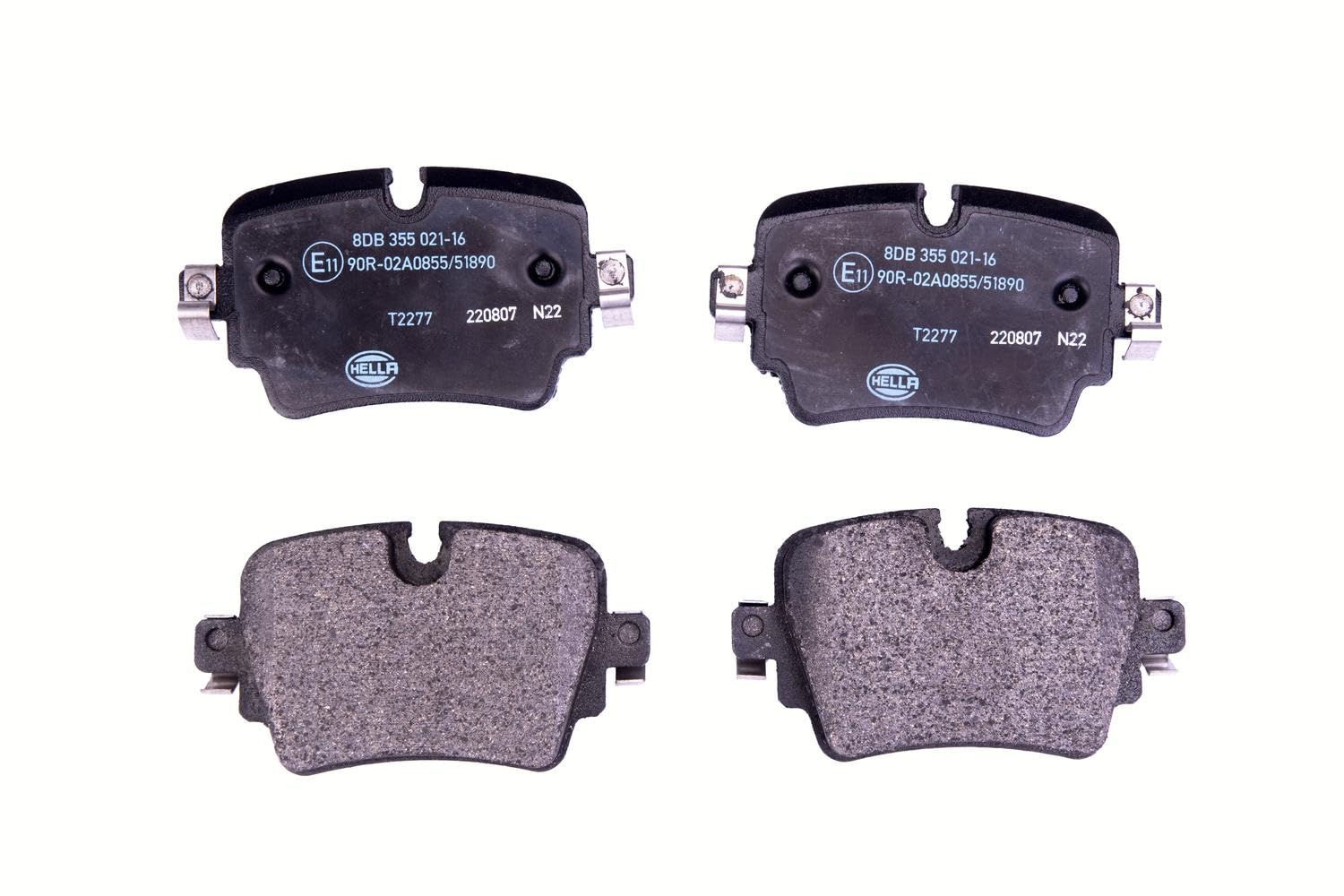 HELLA 8DB 355 021-161 Brake pad set - prepared for wear indicator - T2277 - for e.g. JAGUAR