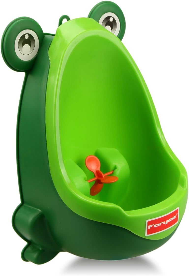 Cute Frog Potty Training Urinal for Boys with Funny Aiming Target - Blackish Green