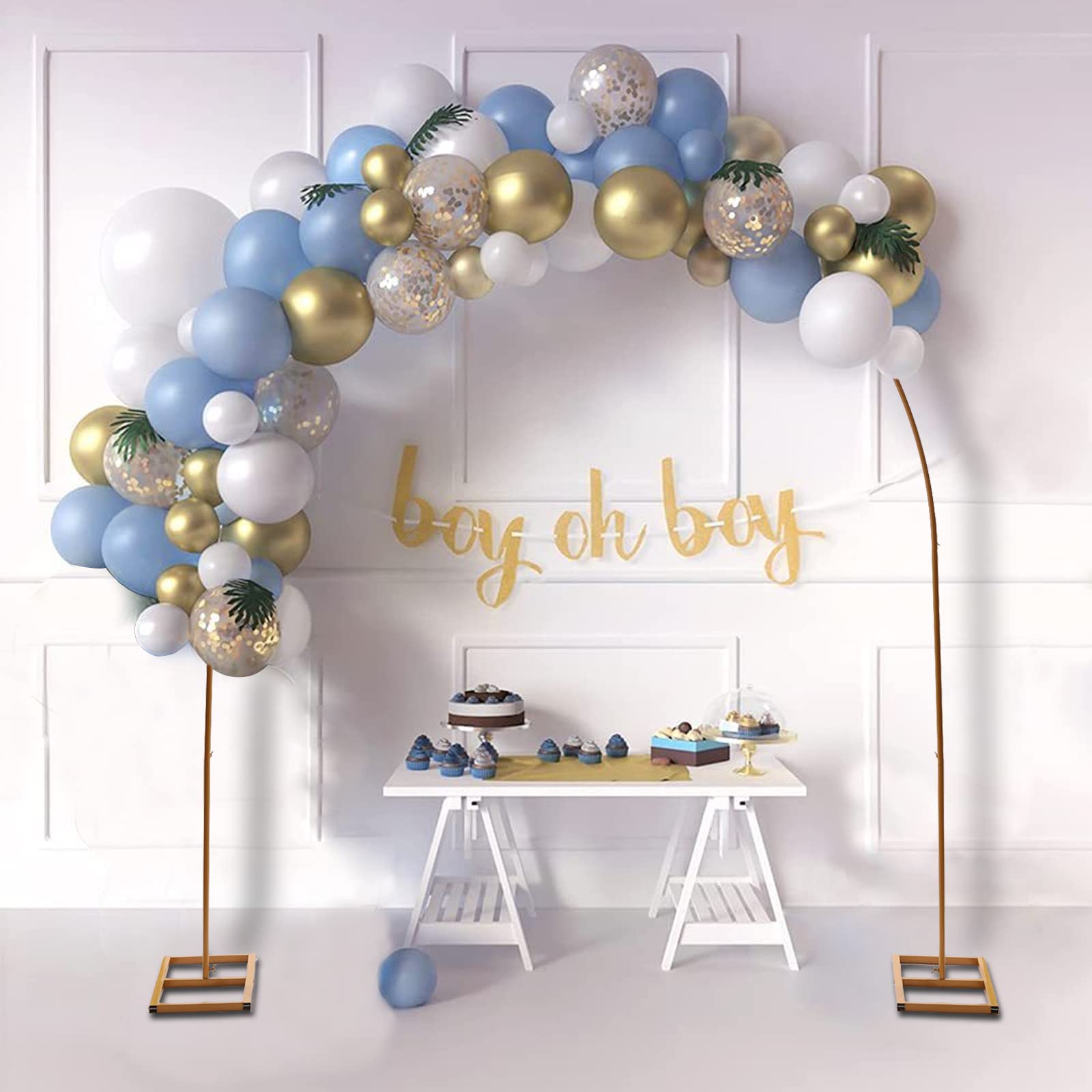 OUBUBY 2 m metalen boog frame bruiloft boog metalen frame bloemen display frame boog achtergrond frame evenement decoratie metalen frame gouden achtergrond decoratie frame voor bruiloft, verjaardag