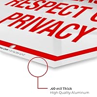 Vista 6 de Private Property Please Respect Our Privacy Sign, 12 x 12 pulgadas, libre de óxido, aluminio 040, resistente a la decoloración, fabricado en Estados