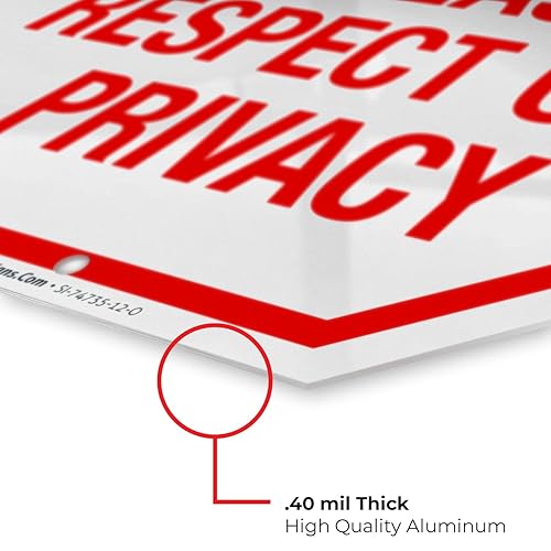 Miniatura 6 de Private Property Please Respect Our Privacy Sign, 12 x 12 pulgadas, libre de óxido, aluminio 040, resistente a la decoloración, fabricado en Estados