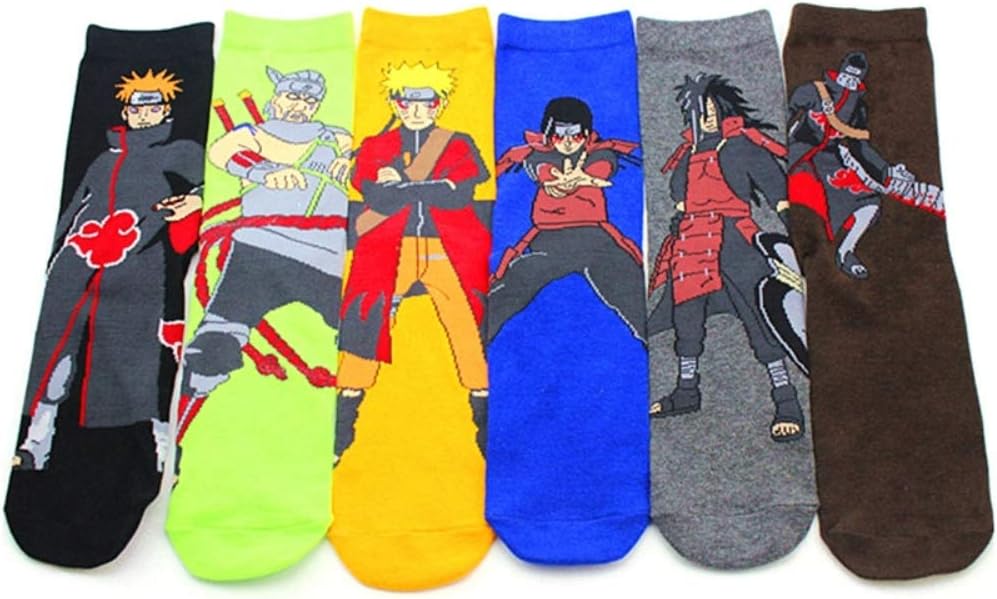 Japanese Anime Naruto Socks 6 Pairs,