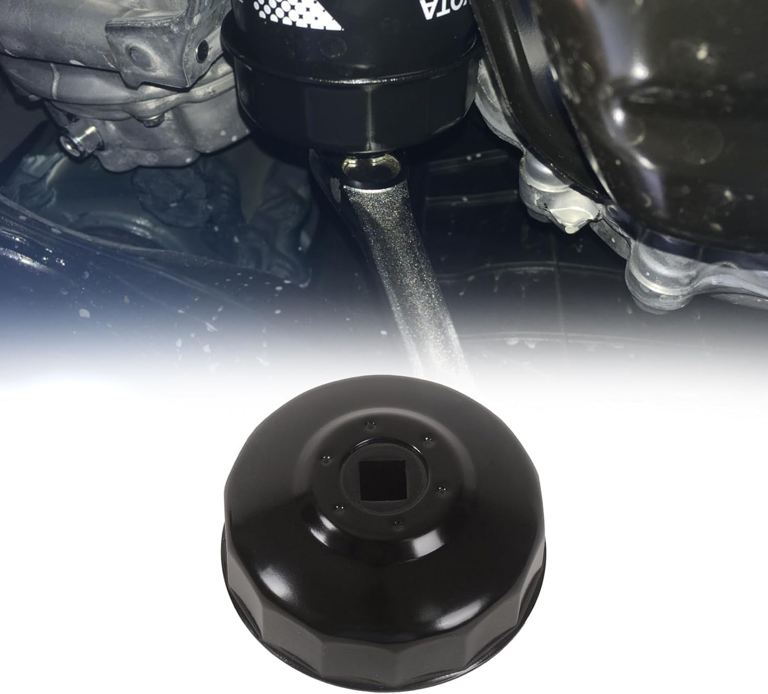 65mm Oil Filter Socket Wrench - 14-Flute 3/8" Drive Removal Tool