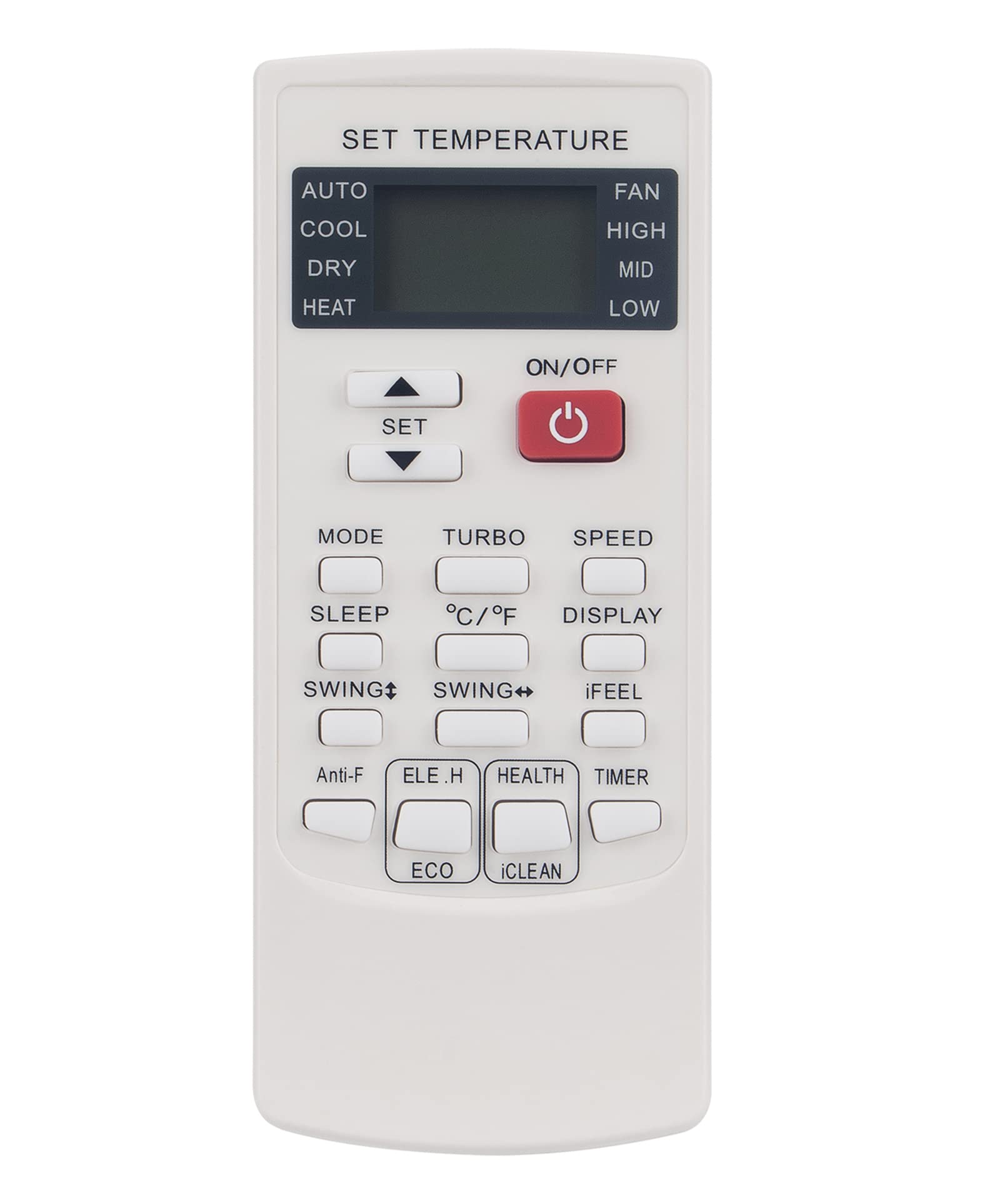 YKR-H/102E Replace AC Remote Control Compatible with Costway Daizuki Fusion  AUX Mini Split A/C Unit Air Conditioner YKR-H/006E YKR-H/002E ACDC12C