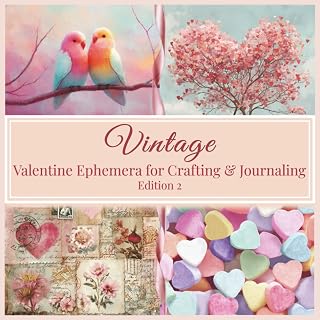 Vintage Valentine Ephemera for Crafting & Journaling Edition 2: Romantic Paper Designs for Scrapbooks, Junk Journals, Card Making, Decoupage & Mixed Media Art, 36 decorative sheets, 72 pages total