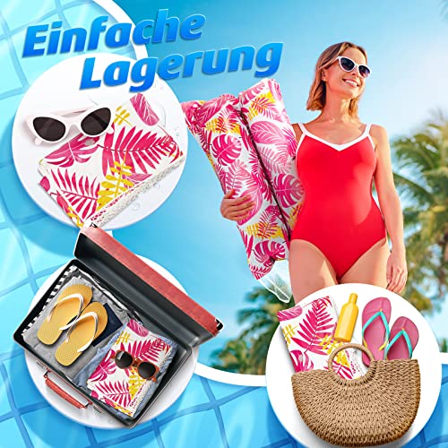 Amteker Luftmatratze Pool XL, 2 Stück Wasserhängematte Erwachsene, 4 in 1 Luftmatratze Wasser Pool Zubehör Spaß, Aufblasbarer Hängematte Erwachsene