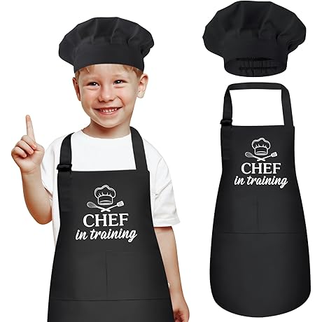 Kids Apron and “CHEF in training” hat set