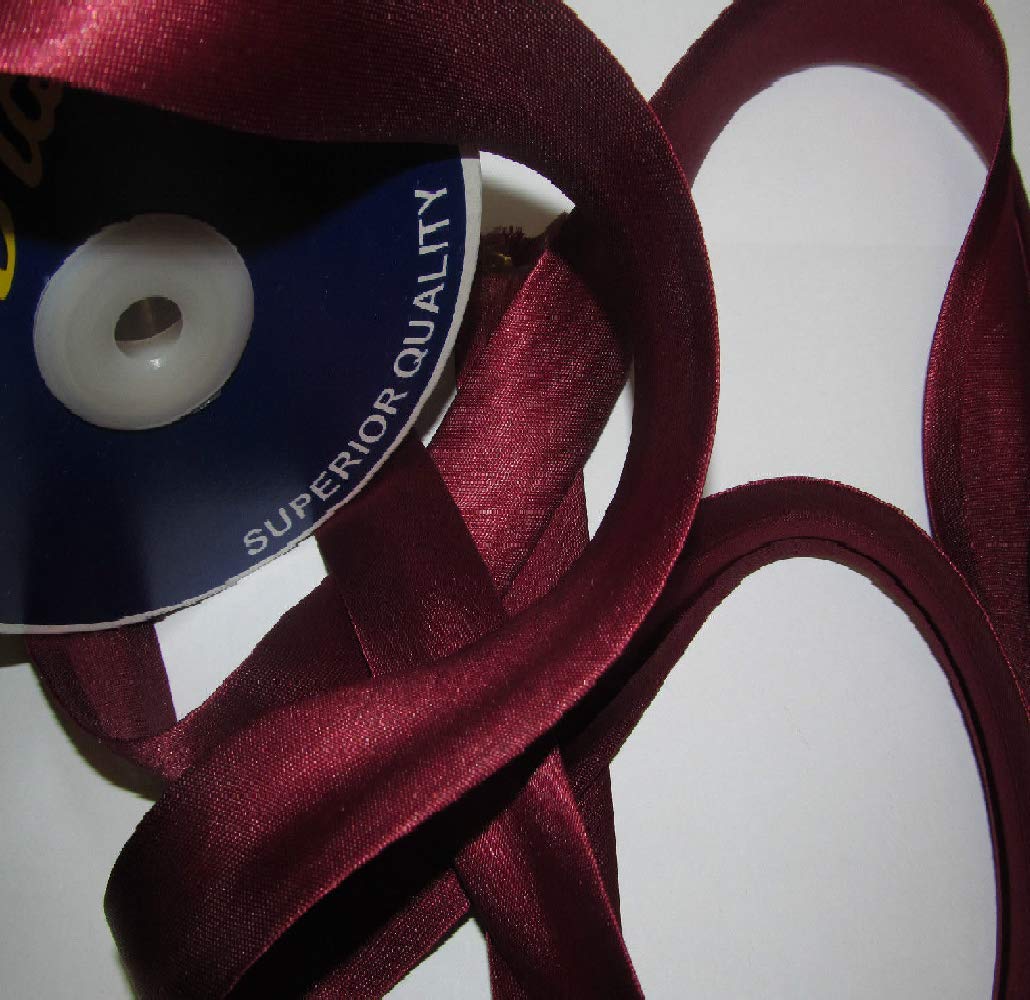 Burgundy Satin Bias Binding 19mm