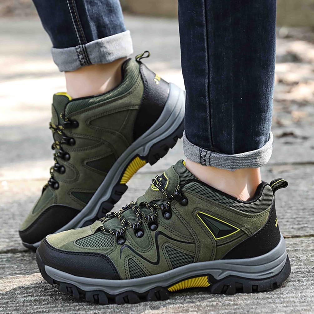 Chaussures de Randonnée Escalade pour Homme Femme Chaussures de Randonnée en Plein Air Imperméable Antidérapant Bottes de Trekking Promenades Voyages Sneakers (Wan-D19, 44EU)
