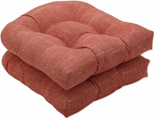 Vista 92 de Pillow Perfect Pompeii - Cojín de mimbre sólido para asiento de patio para interiores y exteriores, reversible, resistente a la intemperie y a