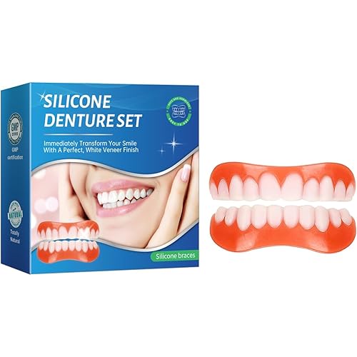 Moldable False Teeth- Men and Veneers Teeth for Women -1 PCS Upper & Lower Set– Daily Confidence Boost & Cosmetic