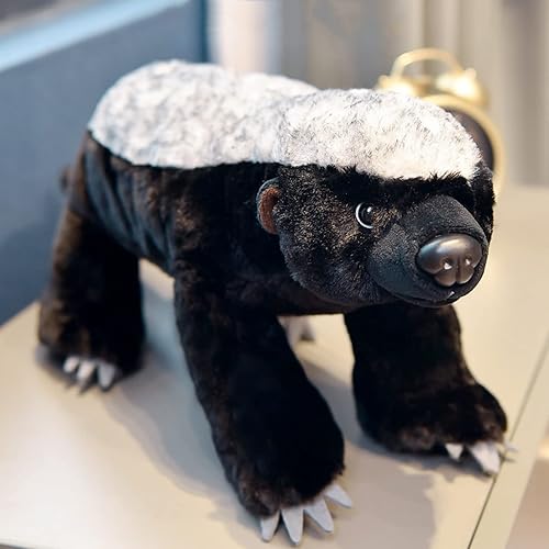 Miniatura 2 de FRANKIEZHOU Peluche de tejón de miel, negro de 15.75 pulgadas, juguete de peluche realista de tejón, juguete de peluche de tejón de miel, regalo de