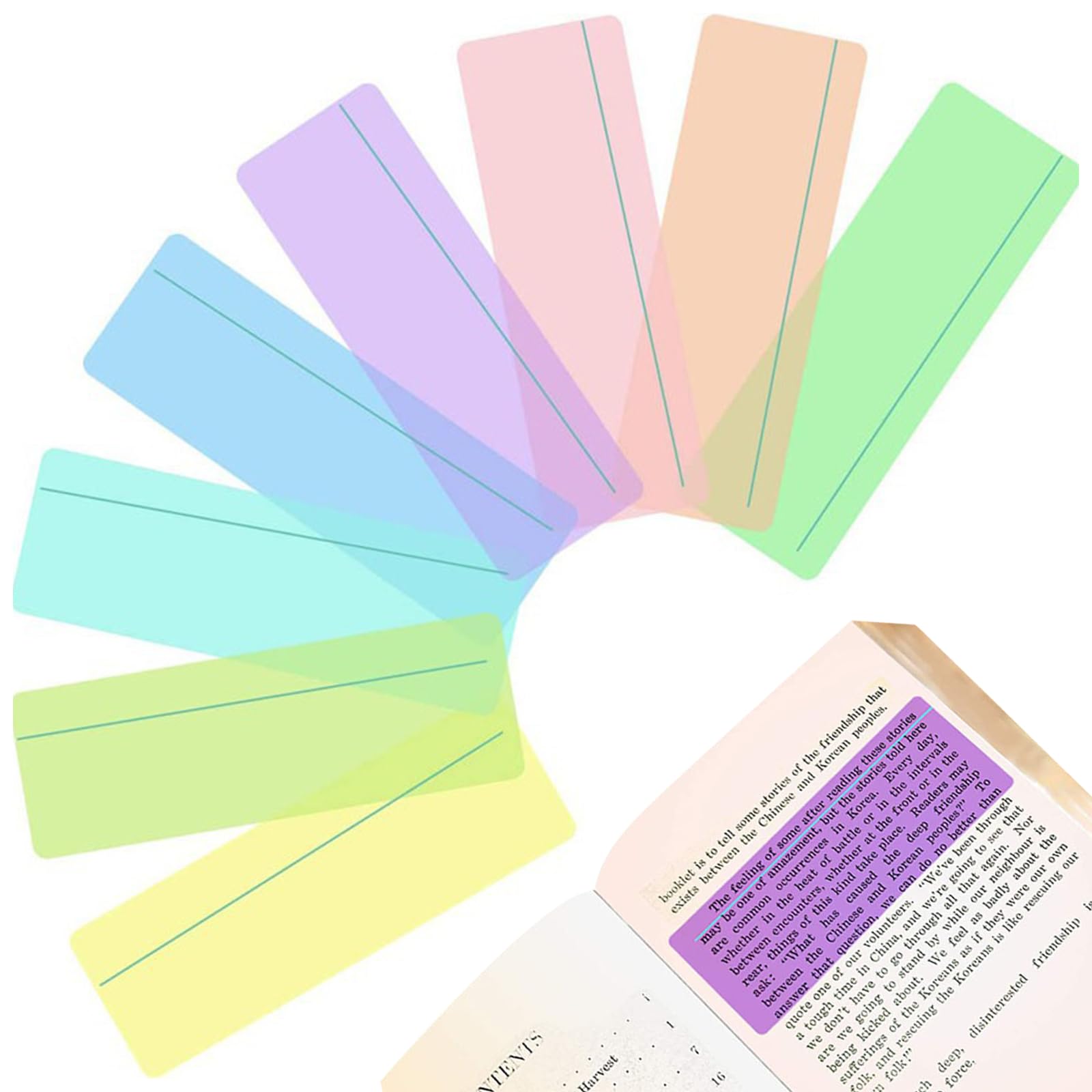 8 Dyslexia, Coloured Reading Overlays and Protective Case - Enhance Reading Comfort and Speed with Tinted Guided Strips - Ideal for Dyslexia, ADHD, Irlen Syndrome, and Visual Stress