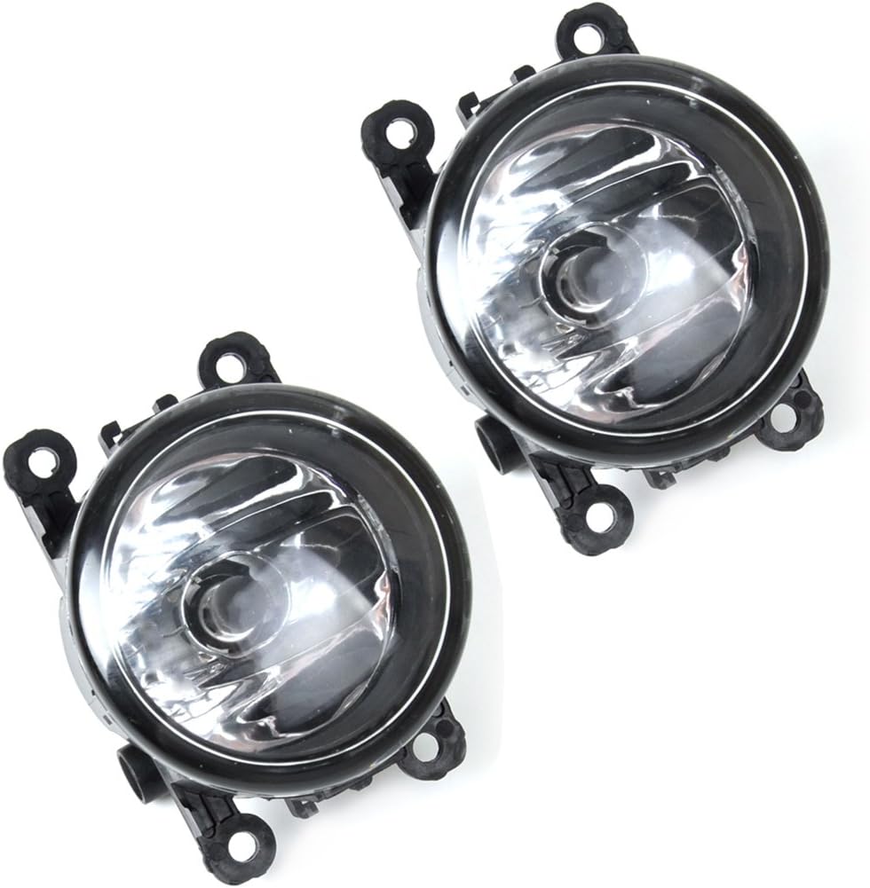 GSRECY 2012-2014 For Ford Focus Bumper Fog Lights Driving Lamps w/Bezel+Chrome Grille Cover Pair (Chrome Bezel)