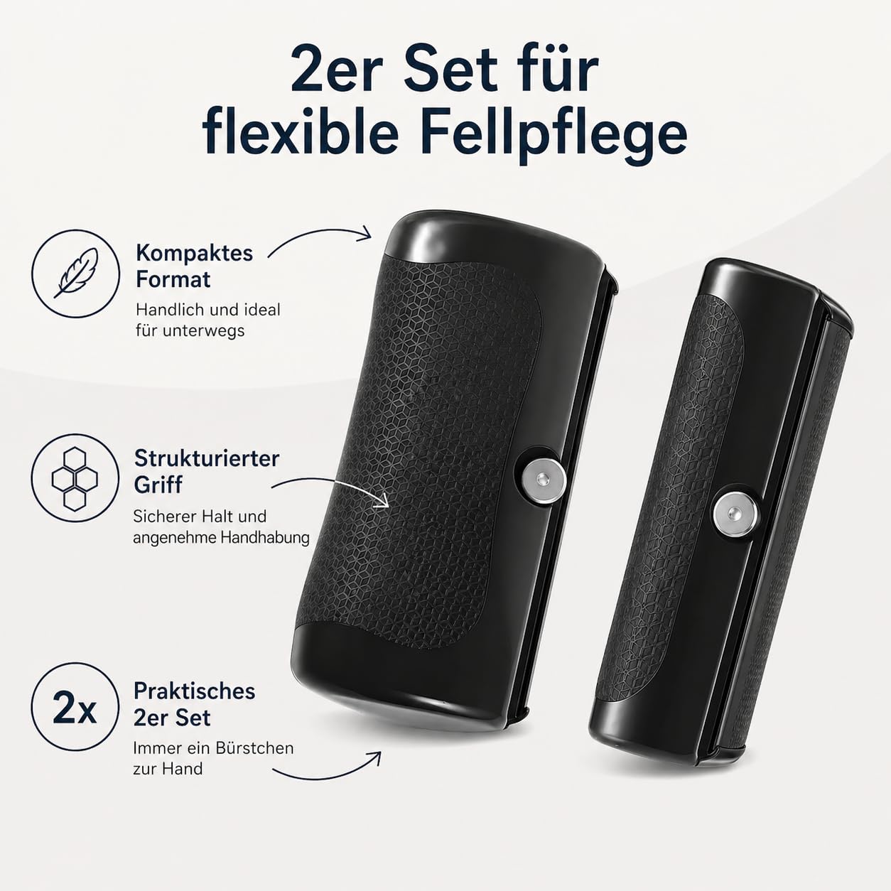 Pfotenmond Fellwunder Bürste - Professionelle Fellpflege für Hunde & Katzen mit Komfortgriff - 2er Set für Effektive Unterwollentfernung
