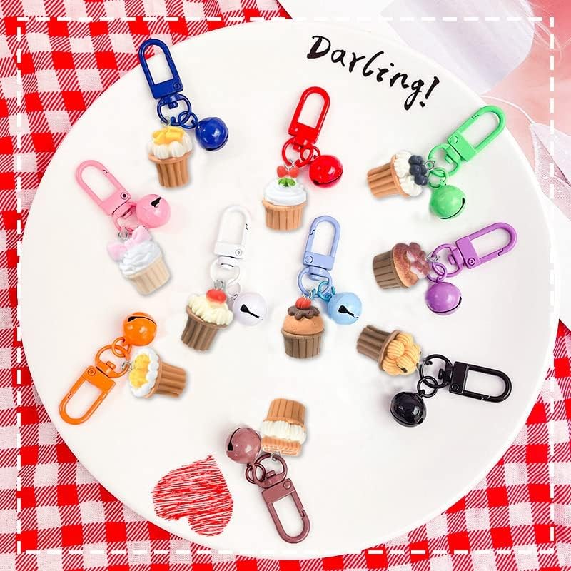 DanLingJewelry 20pcs 10 Styles Cupcake Dessert Charms - Mini 3D Colorful Sweet Food Charms for Jewelry Making DIY Crafting - Image 5