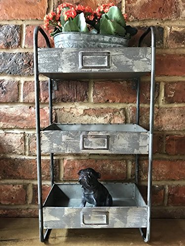 3-Shelf Industrial Metal Wall Shelf