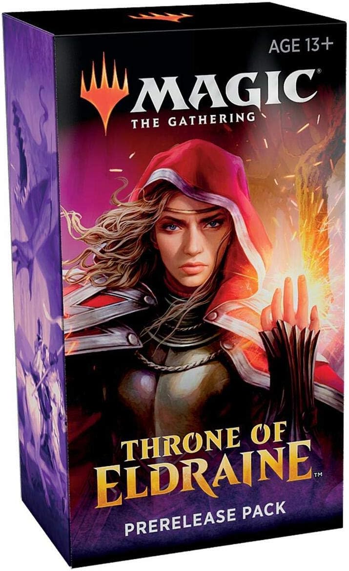 Magic The Gathering: Throne of Eldraine Prerelease Pack (Pre-Pelease Promo + 6 Boosters + d20 Spindown Counter) Kit