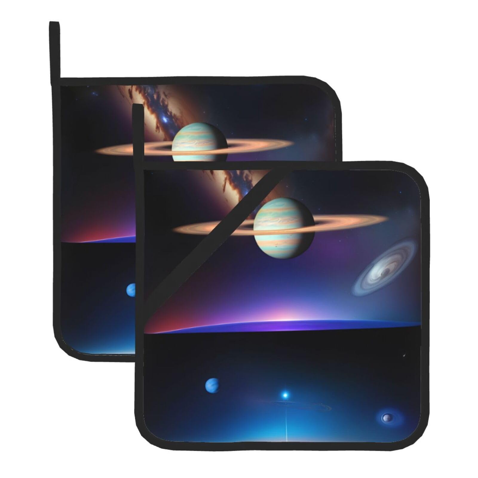 Cosmic Saturn Square Heat Resistant Trivet Set Thick and Durable for Baking Barbecue Cookware Oven