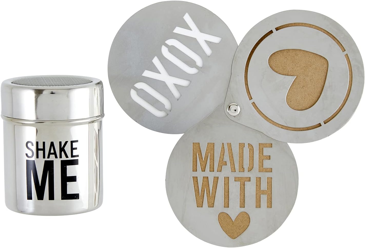 Santa Barbara Design Studio Gift Set Drinking Essentials SIPS Drinkware Black and White Cardboard Book Gift Box, 4-Pieces, Latte Stencil Kit