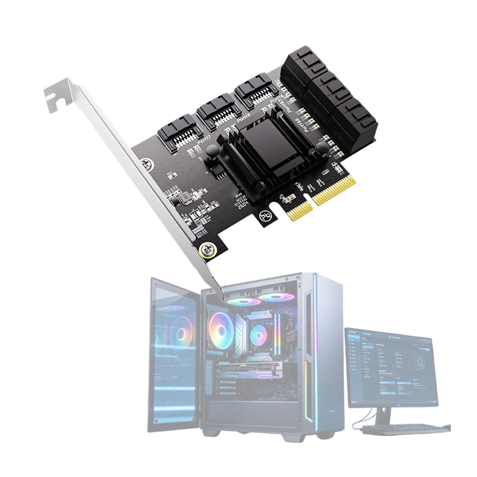 Scheda adattatore PCIE SATA3 0 a 9 porte con ampia compatibilità con velocità 6Gbps per più sistemi host adattatore per disco rigido