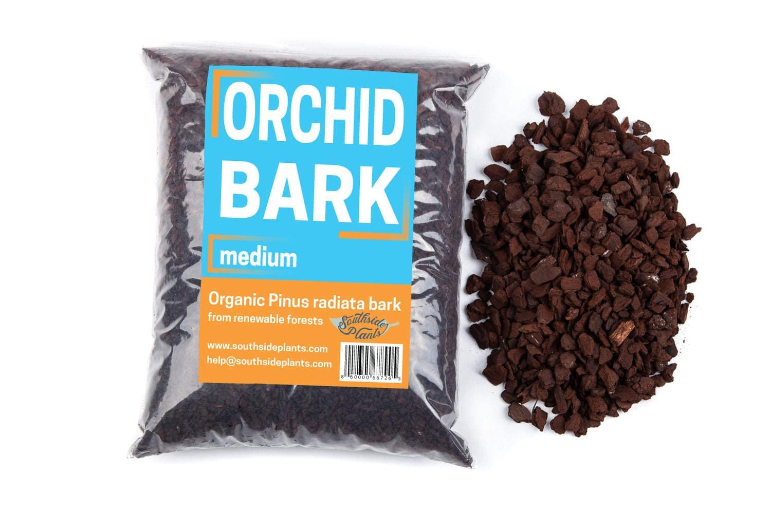 Orchid Bark - Medium (1/2") - 1 Gallon of Long Lasting New Zealand Pine Bark for Better Aeration and Flowering for phalaenopsis, Vanda, Cattleya and houseplant Orchids
