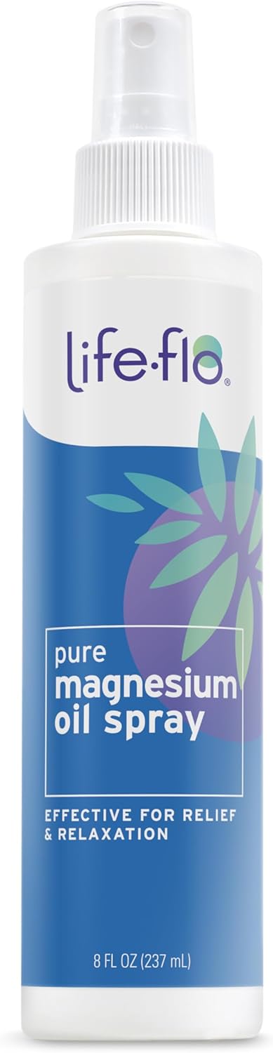 Magnesium Oil Spray 237ml – 1200 Sprays – Joint, Sleep & Relaxation – 100% Pure Magnesium Chloride from Ancient Zechstein Seabed – 4 Sprays Provide 66mg Elemental Magnesium – Life Flo