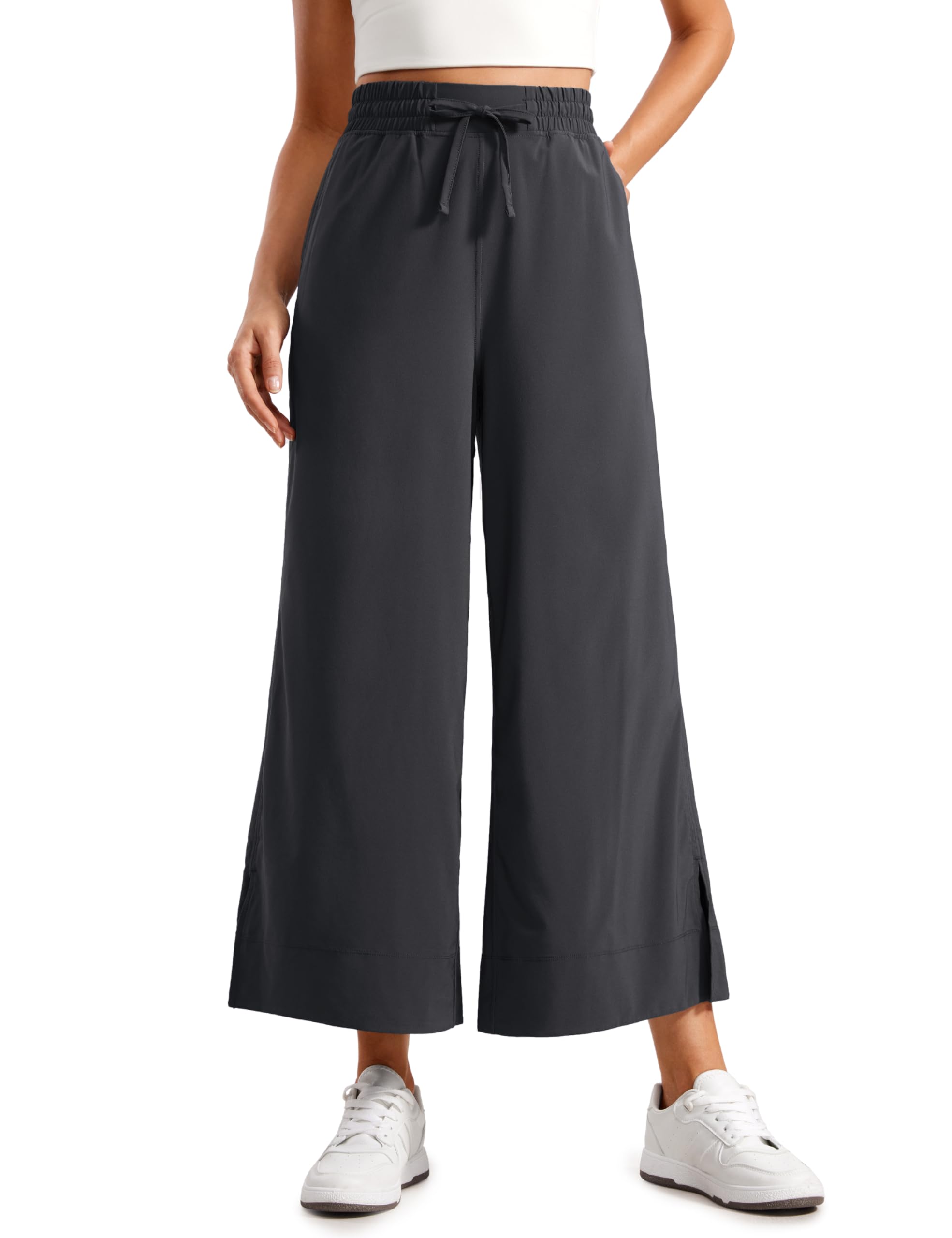 CRZ YOGA Pantaloni Capri Leggeri a Gamba Larga per Le Donne A Vita Alta Sciolto