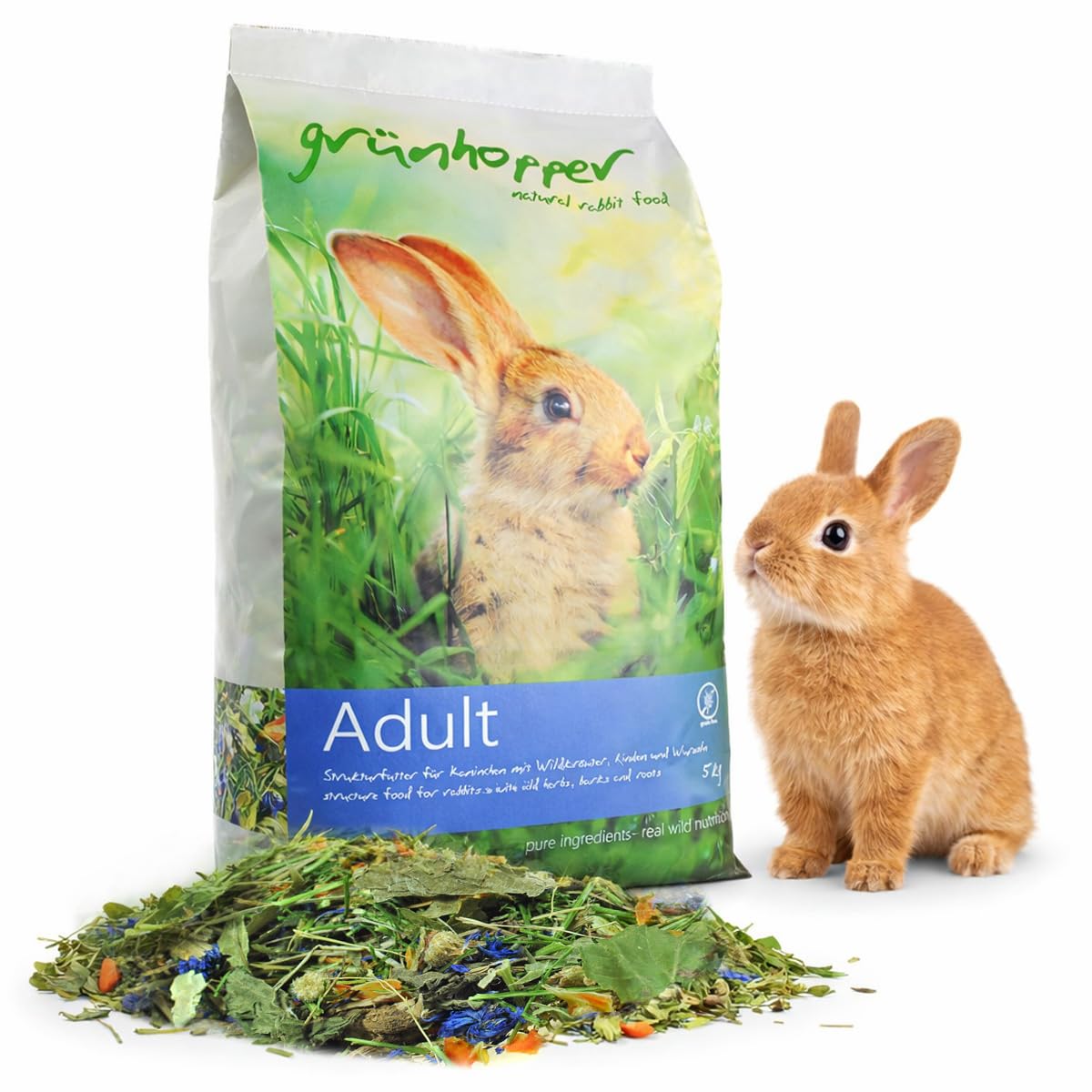 grünhopper Adult 5kg Strukturfutter Kaninchenfutter