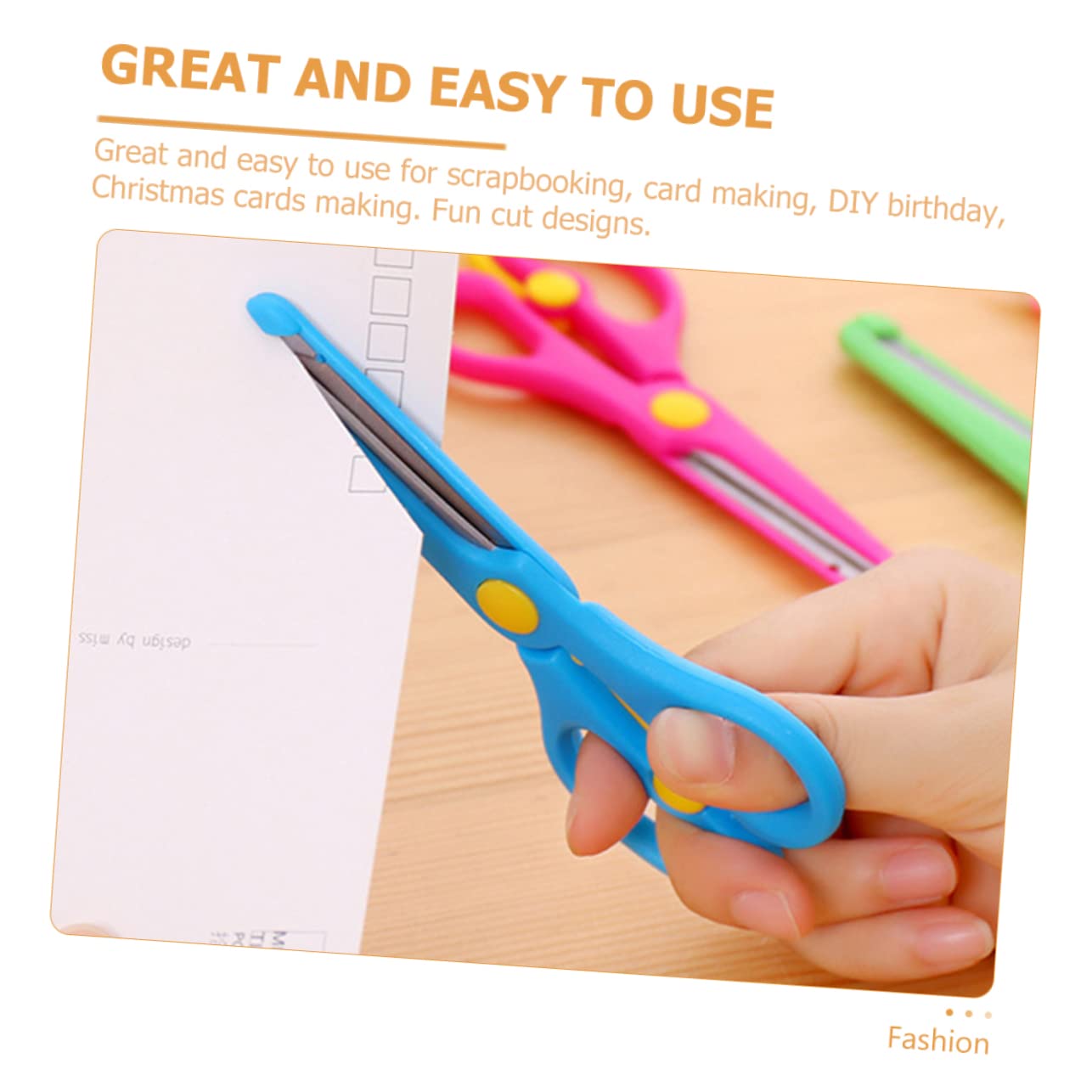 NUOBESTY 8 Tijeras para Manualidades para Niños Punta Roma, Resistentes Fatiga, Fáciles de Llevar, Hechas de Plástico y Acero Inoxidable para Cortar Tarjetas de Navidad