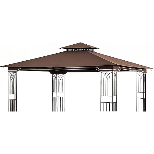 SCOCANOPY Replacement Gazebo Canopy for 10 x 12 Regency II Patio Gazebo Model L-GZ798PST,A101004104,A101004105,(Brown)
