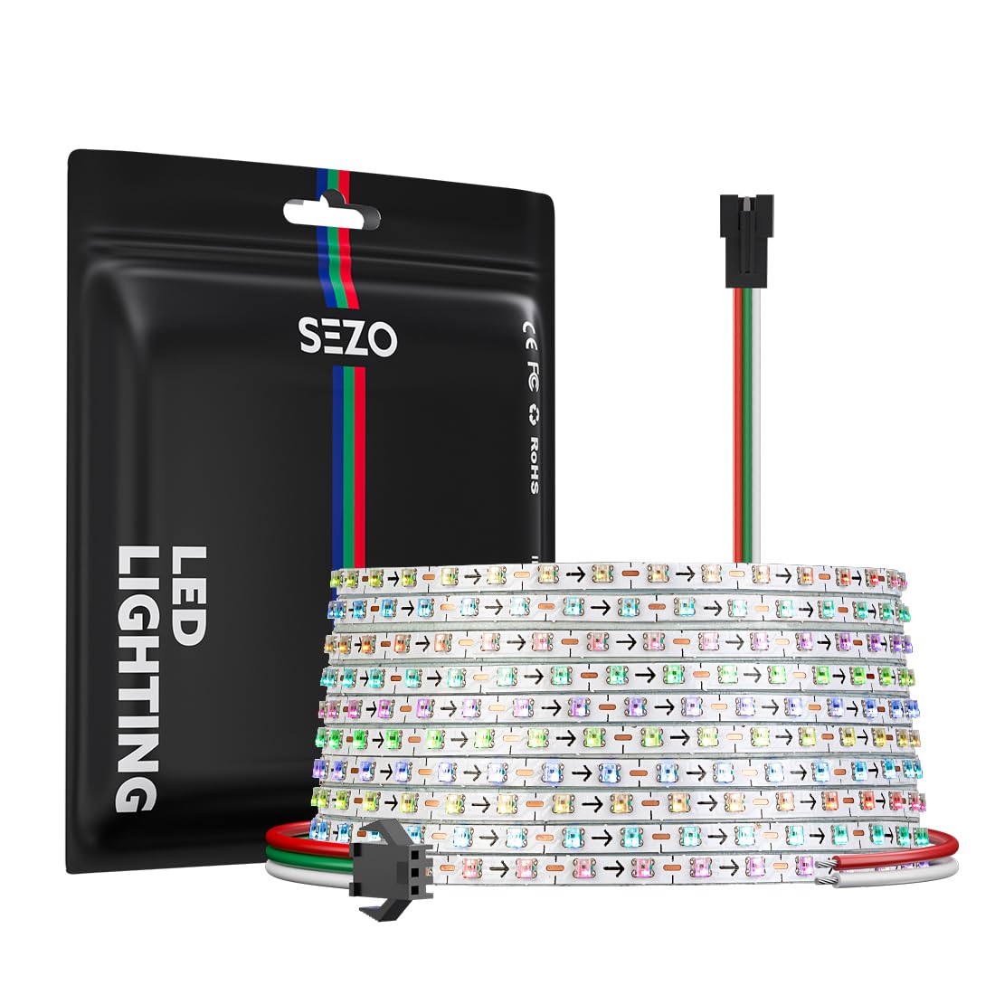 SEZO WS2812B IC 2.7mm Ultra Narrow RGB LED Strip 0807SMD 16.4FT