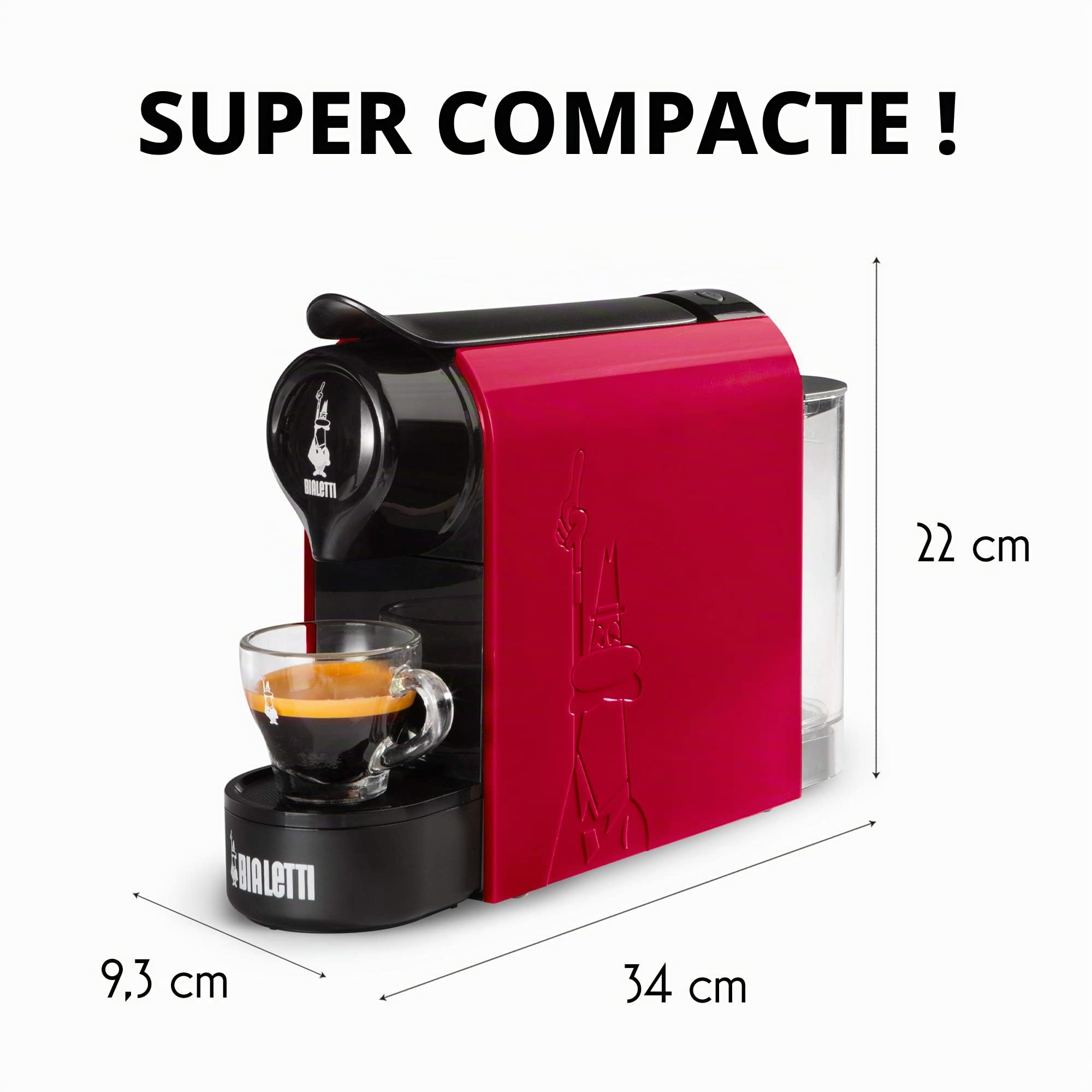 Bialetti Gioia Macchina da Caffè Espresso, 1200W, Rouge
